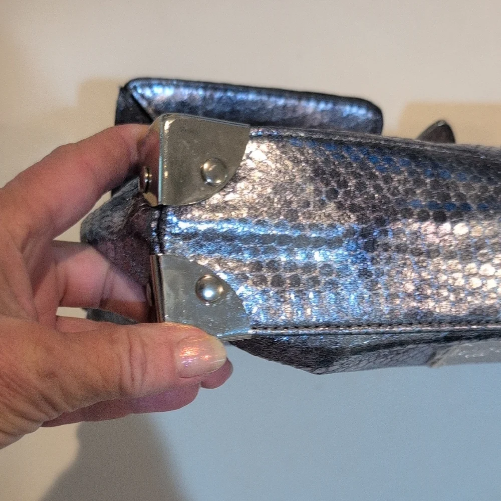 Miss Me Shimmering Silver Clutch